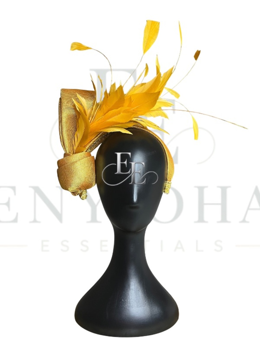 Golden Goddess Feather Spray Couture Fascinator